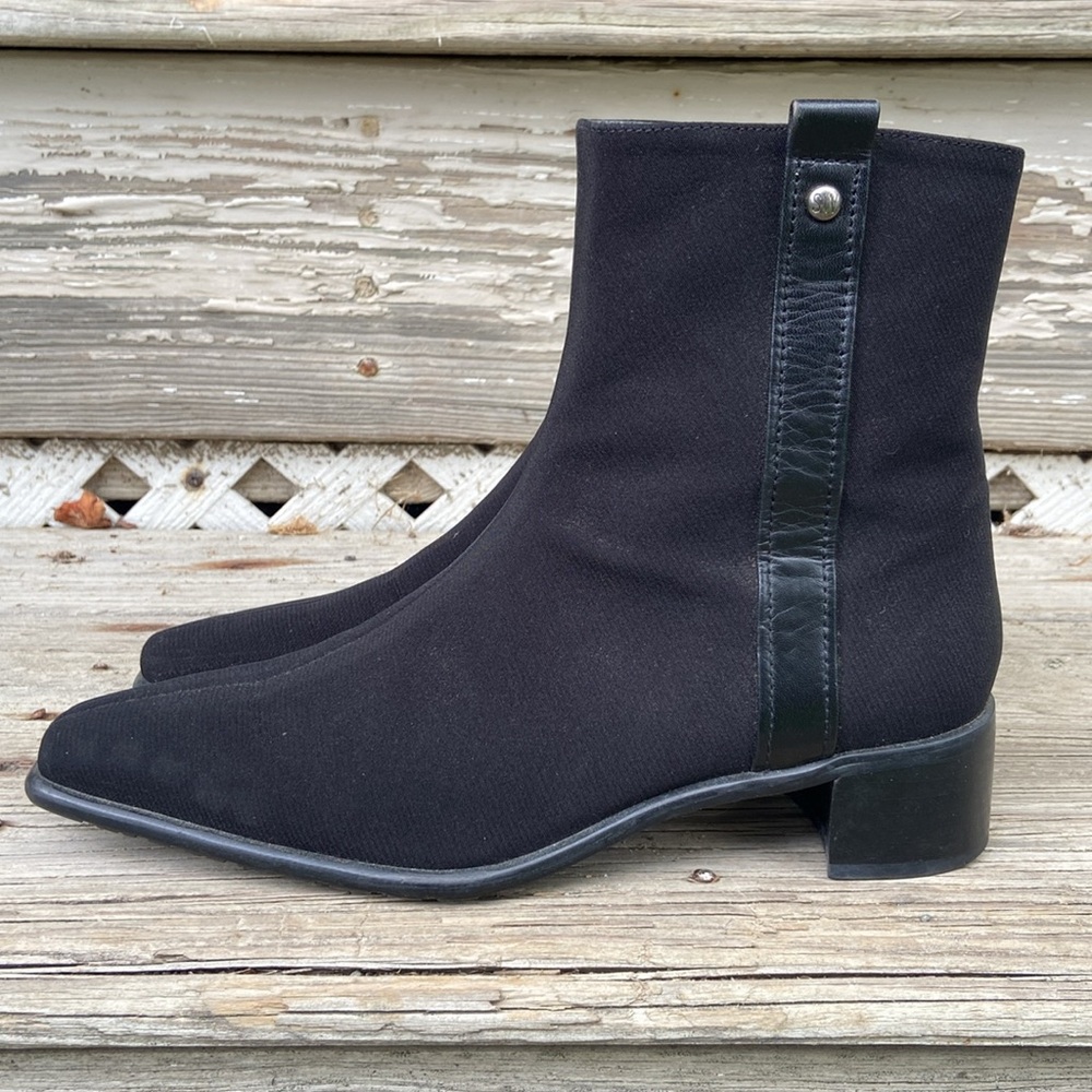 Stuart Weitzman Black GORE‑TEX Waterproof Square Toe Ankle Boot Women's Size 7.5 - Picture 2 of 14